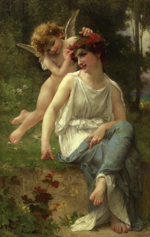 Guillaume Seignac Cupid Adoring A Young Maiden Germany oil painting art